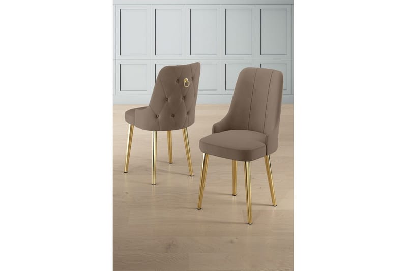 Matstol Jebi Cappuccino / guld - Cappuccino / guld - Möbler - Matplats - Matstol & köksstol
