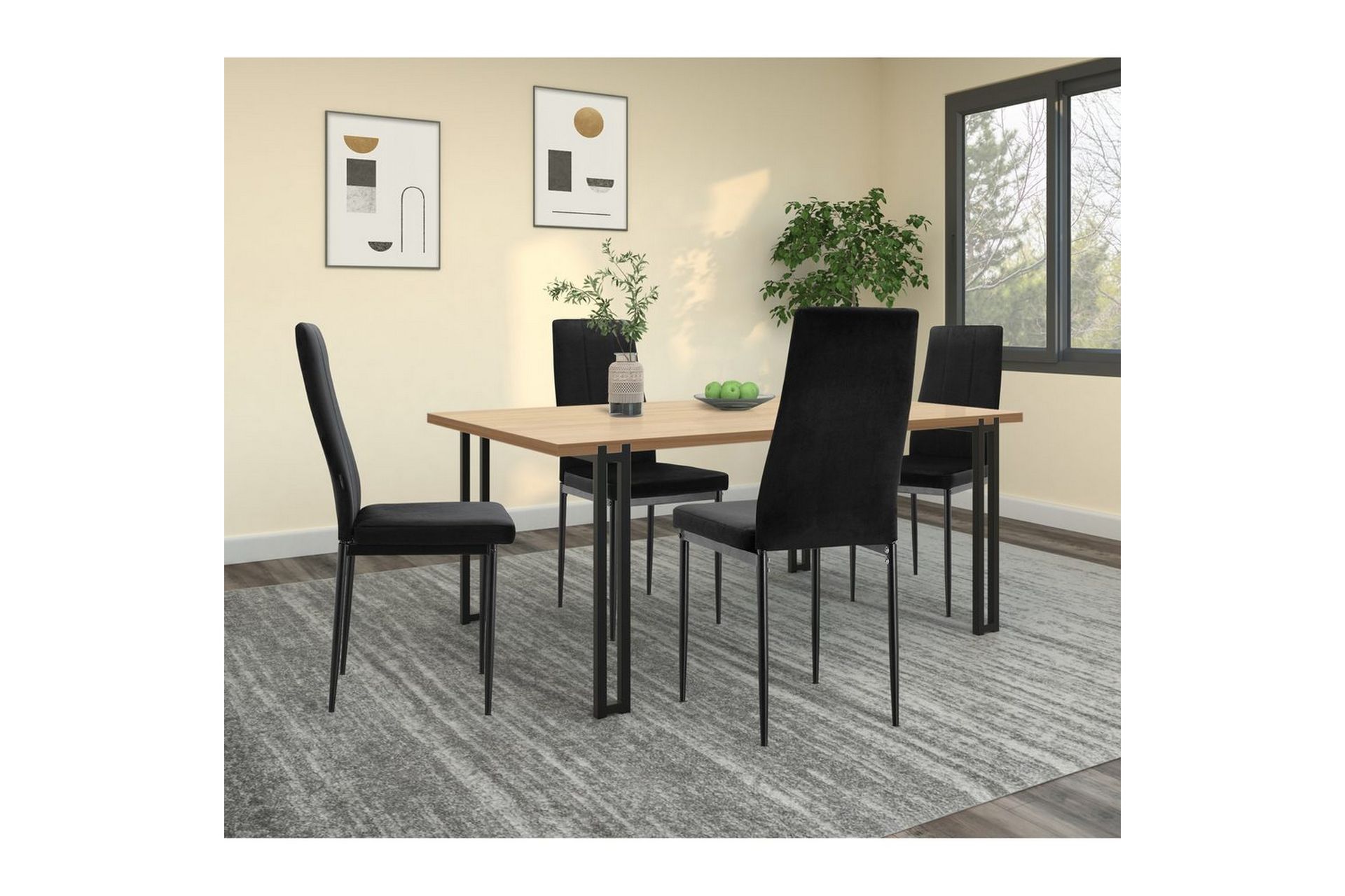 matstol kelly svart, sammet - svart, sammet