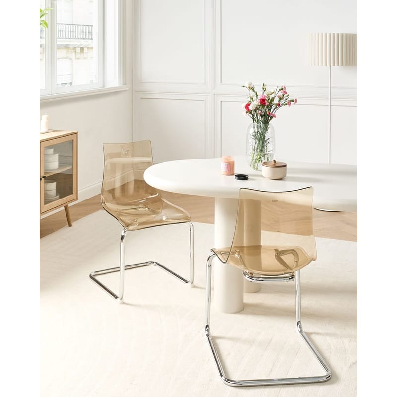 Matstol Marshall 2-pack - Transparent, Orange, Silver - Möbler - Matplats - Matstol & köksstol