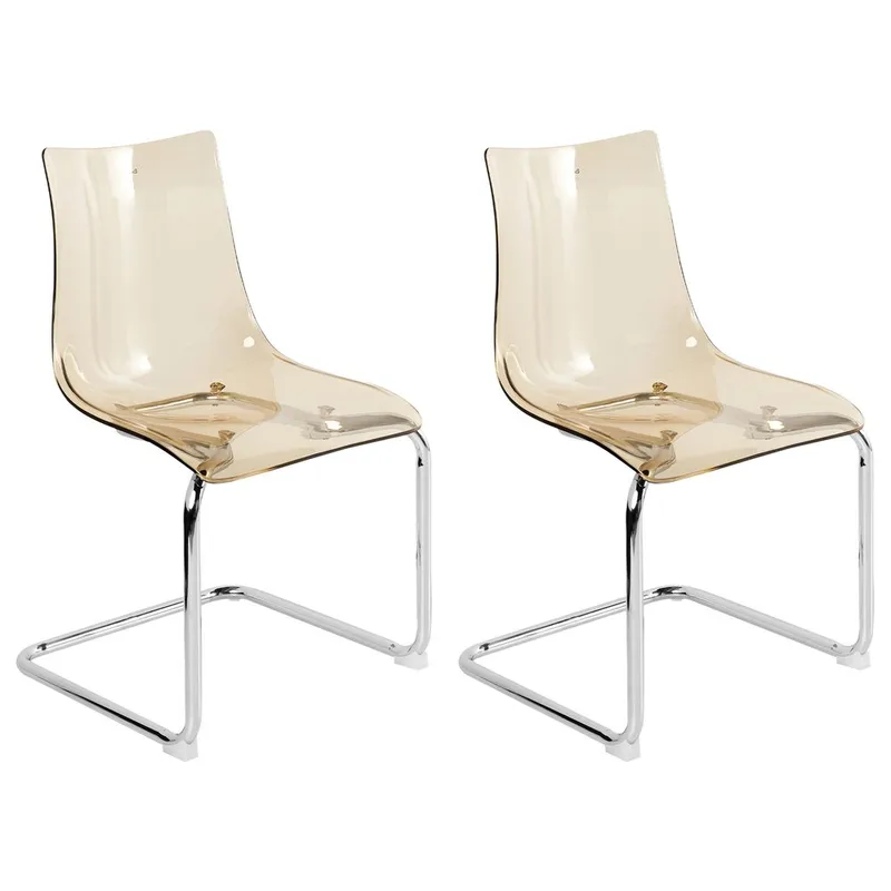 Matstol Marshall 2-pack, Transparent, Orange, Silver