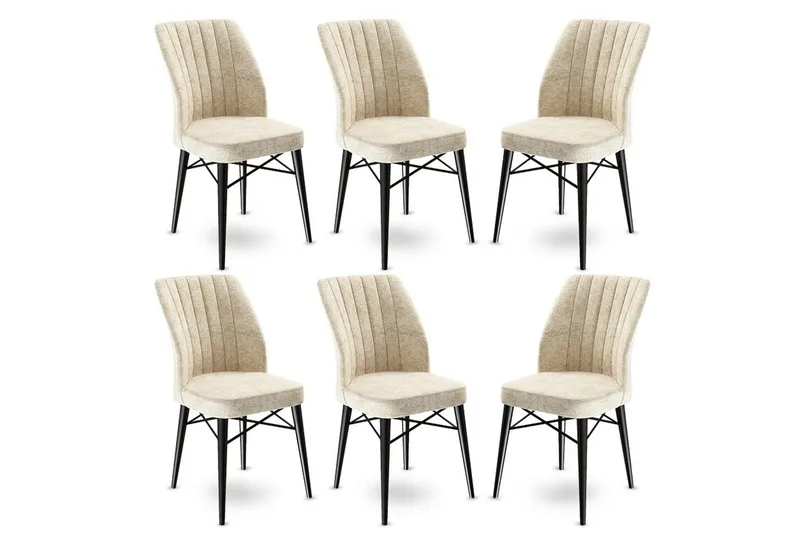 Matstol Miraen Grädde / Svart, Svart/Cremevit