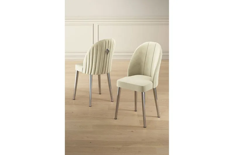 Matstol Orlen Grädde / Krom - Grädde / Krom - Möbler - Matplats - Matstol & köksstol