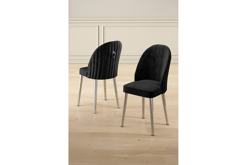 Matstol Orlen Svart / Krom - Svart / Krom - Möbler - Matplats - Matstol & köksstol