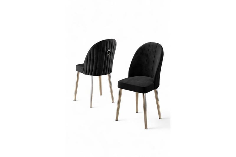 Matstol Orlen Svart / Krom, Svart / Krom