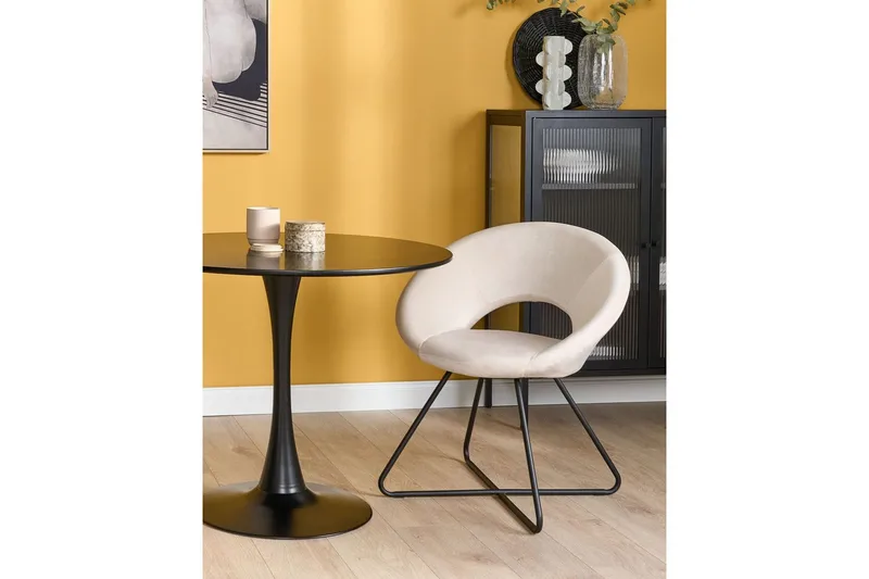 Matstol Rachel - Off-white, Svart - Möbler - Vardagsrum - Fåtöljer