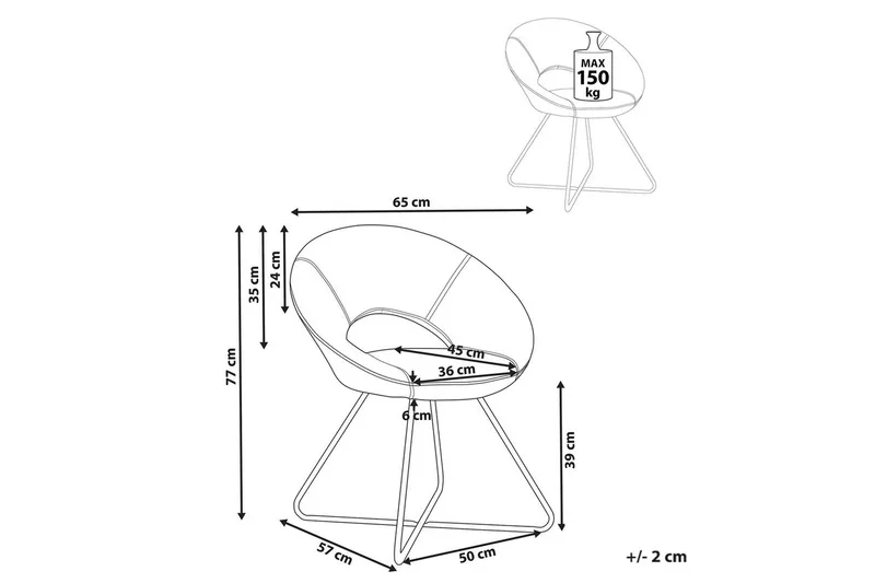 Matstol Rachel - Off-white, Svart - Möbler - Vardagsrum - Fåtöljer