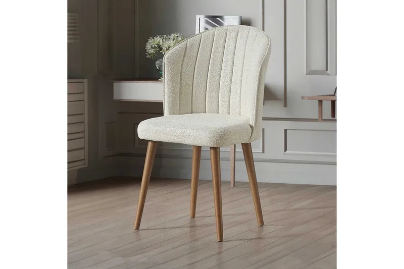 Matstol Rubi Kräm / Valnöt, Multifärgad