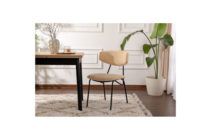 Matstol Sanroman Beige / Svart - Beige / Svart - Möbler - Matplats - Matstol & köksstol