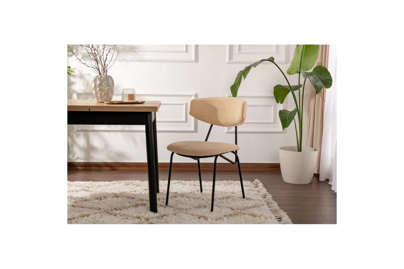 Matstol Sanroman Beige / Svart - Beige / Svart - Möbler - Matplats - Matstol & köksstol