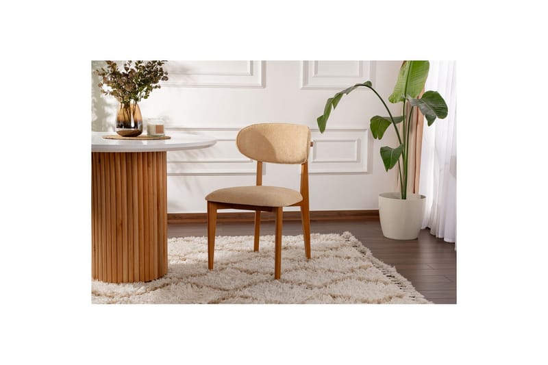 Matstol Sanroman Classic Beige / Mörk Ek - Beige / Mörk Ek - Möbler - Matplats - Matstol & köksstol
