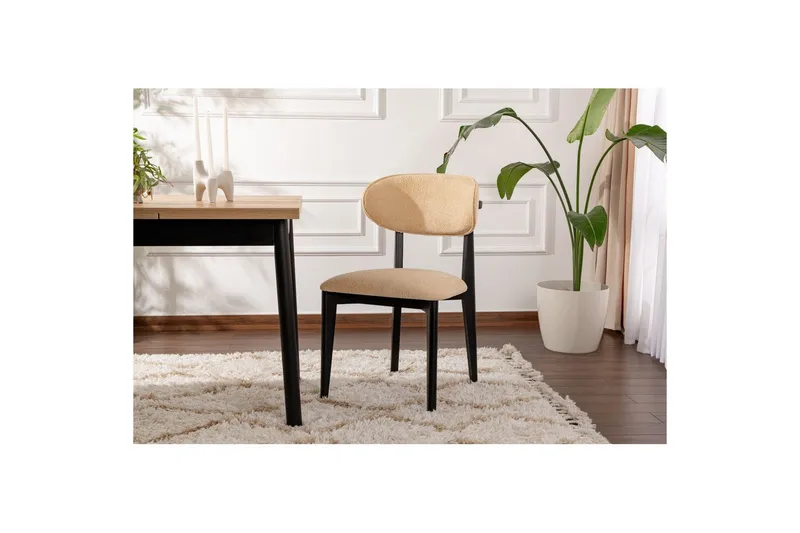 Matstol Sanroman Classic Beige / Svart - Beige / Svart - Möbler - Matplats - Matstol & köksstol