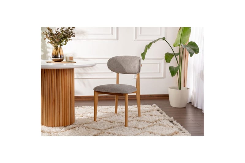 Matstol Sanroman Classic Grå / Ljus ek - Grå / Ljus ek - Möbler - Matplats - Matstol & köksstol