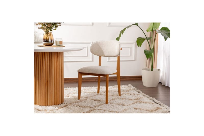 Matstol Sanroman Classic Vit / Mörk Ek - Vit / Mörk Ek - Möbler - Matplats - Matstol & köksstol