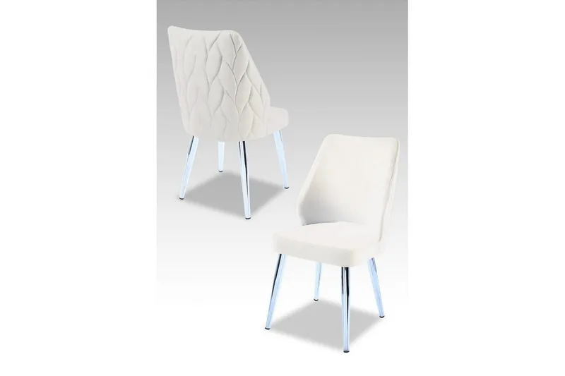 Matstol Stifen Grädde / Krom, Grädde / Krom