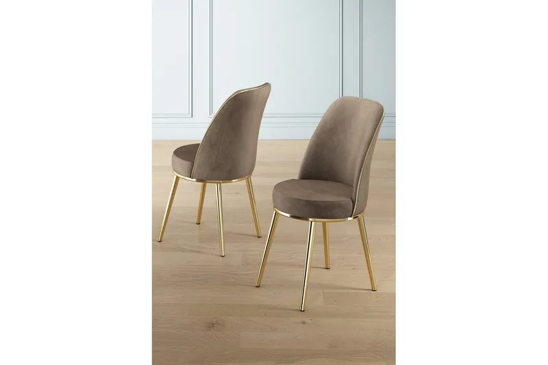 Matstol Sugako Cappuccino / guld - Cappuccino / guld - Möbler - Matplats - Matstol & köksstol