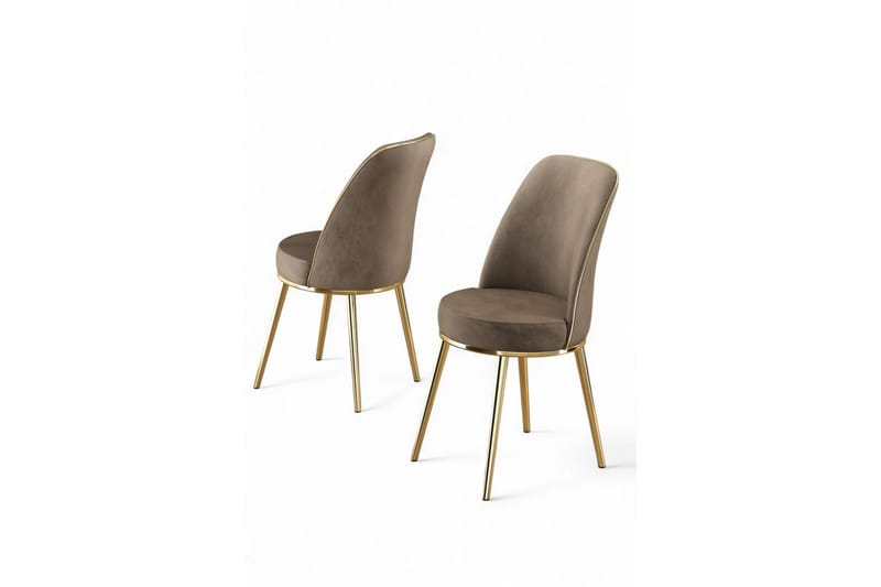 Matstol Sugako Cappuccino / guld - Cappuccino / guld - Möbler - Matplats - Matstol & köksstol