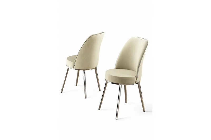 Matstol Sugako Grädde / Krom, Grädde / Krom