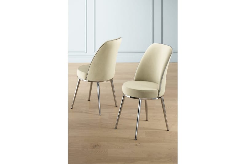 Matstol Sugako Grädde / Krom - Grädde / Krom - Möbler - Matplats - Matstol & köksstol