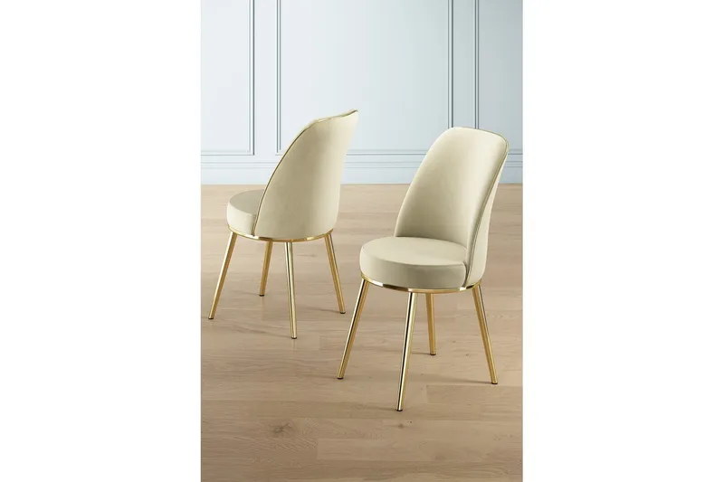 Matstol Sugako Kräm / Rany - Guld/Cremevit - Möbler - Matplats - Matstol & köksstol