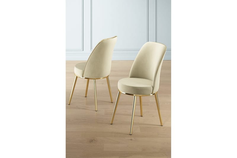 Matstol Sugako Kräm / Rany - Guld/Cremevit - Möbler - Matplats - Matstol & köksstol
