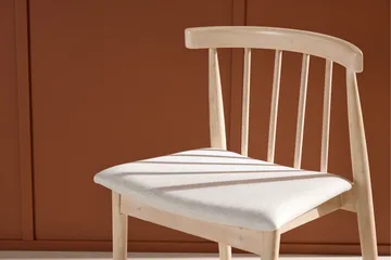 Matstol utan armstöd Peach Flora Dining Chair - Whitewash Legs / Beige Fabric Whitewash - Möbler - Matplats - Matstol & köksstol