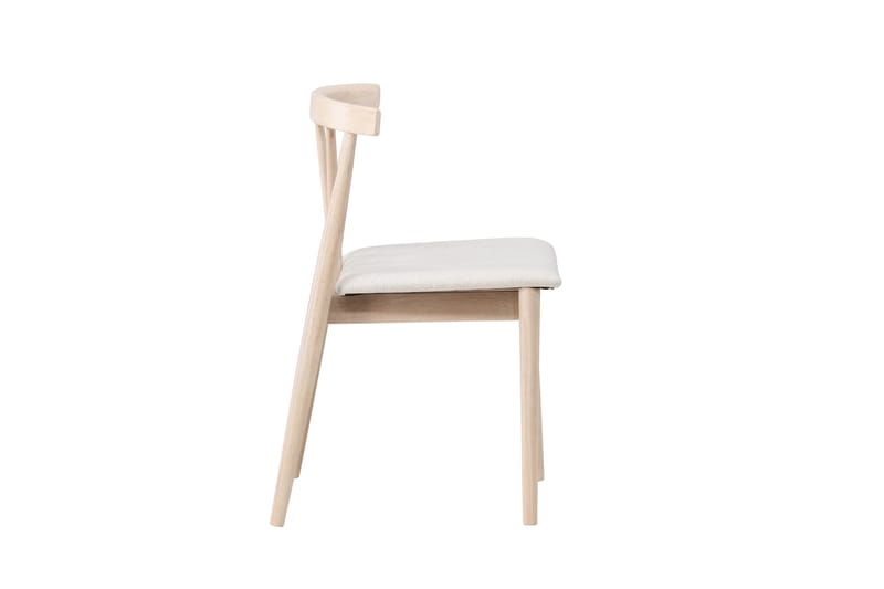 Matstol utan armstöd Peach Flora Dining Chair - Whitewash Legs / Beige Fabric Whitewash - Möbler - Matplats - Matstol & köksstol