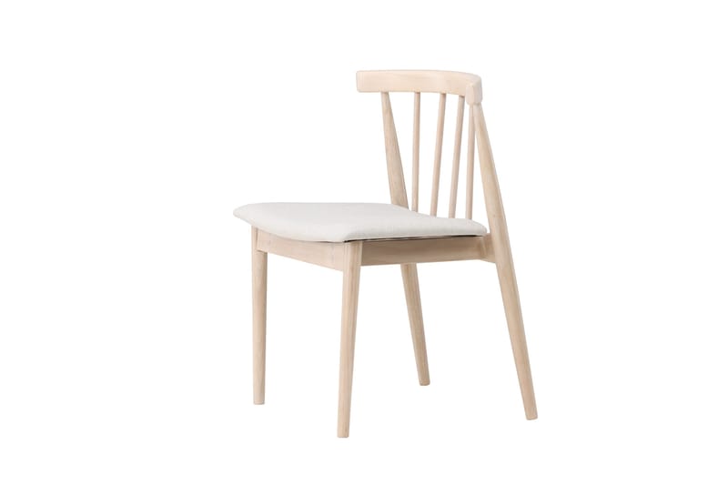Matstol utan armstöd Peach Flora Dining Chair - Whitewash Legs / Beige Fabric Whitewash - Möbler - Matplats - Matstol & köksstol