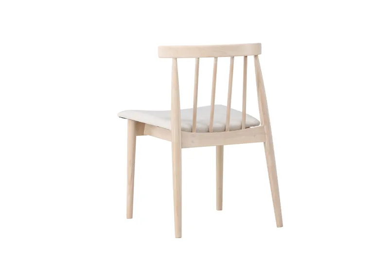 Matstol utan armstöd Peach Flora Dining Chair - Whitewash Legs / Beige Fabric Whitewash - Möbler - Matplats - Matstol & köksstol