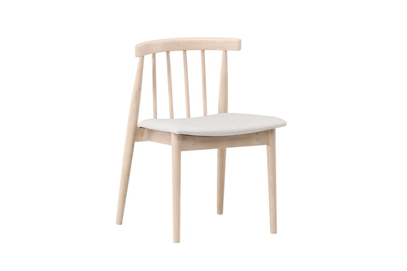 Matstol utan armstöd Peach Flora Dining Chair - Whitewash Legs / Beige Fabric Whitewash - Möbler - Matplats - Matstol & köksstol