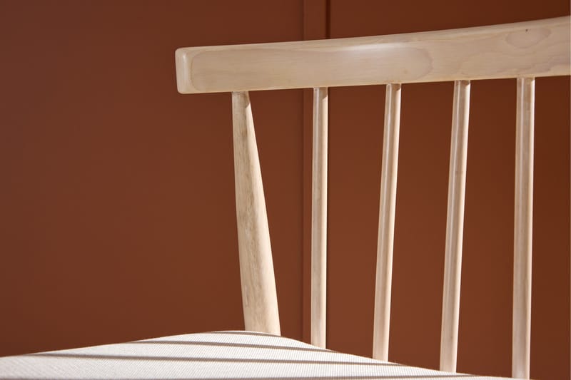Matstol utan armstöd Peach Flora Dining Chair - Whitewash Legs / Beige Fabric Whitewash - Möbler - Matplats - Matstol & köksstol