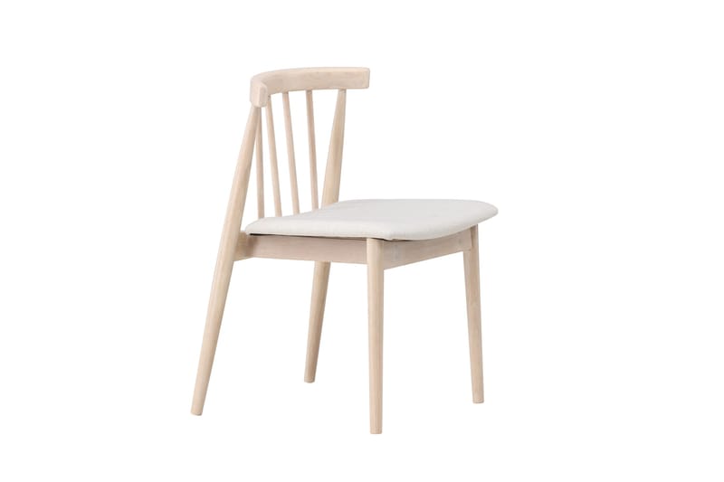 Matstol utan armstöd Peach Flora Dining Chair - Whitewash Legs / Beige Fabric Whitewash - Möbler - Matplats - Matstol & köksstol