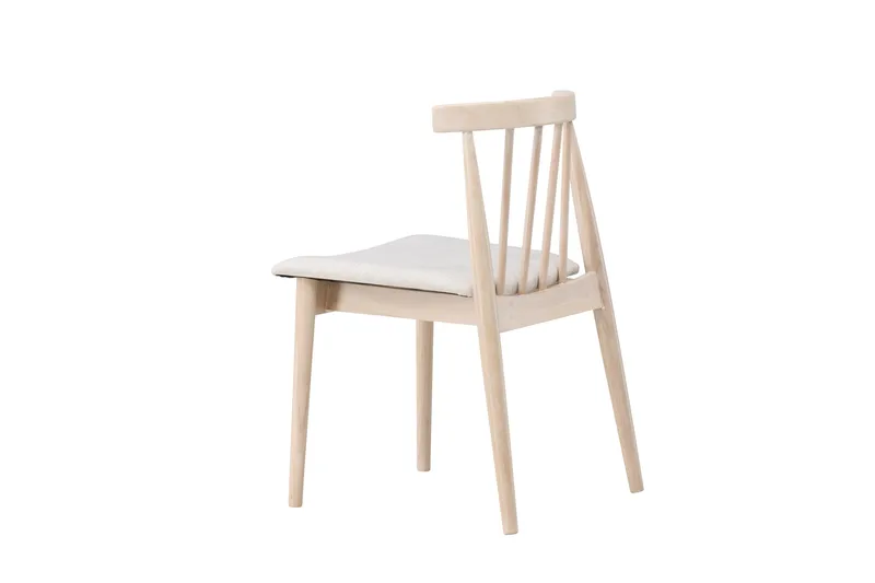 Matstol utan armstöd Peach Flora Dining Chair - Whitewash Legs / Beige Fabric Whitewash - Möbler - Matplats - Matstol & köksstol