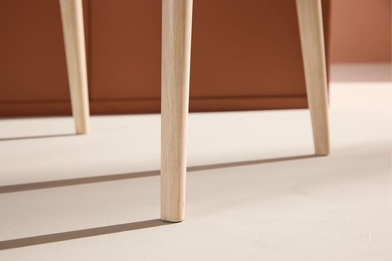 Matstol utan armstöd Peach Flora Dining Chair - Whitewash Legs / Beige Fabric Whitewash - Möbler - Matplats - Matstol & köksstol