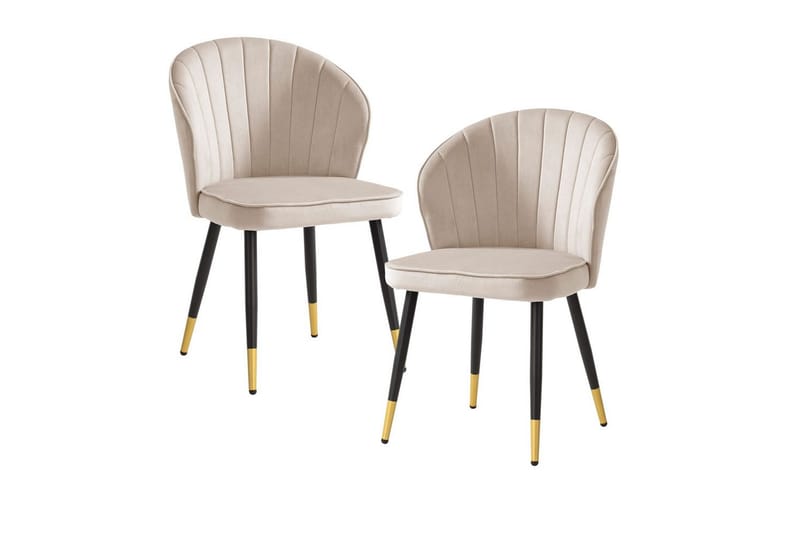 Matstol Wohnling sammet klädd med metallben, modern loftstil Beige - Beige - Möbler - Matplats - Matstol & köksstol