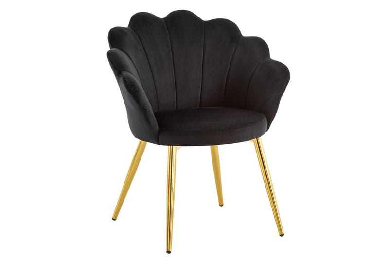 Matstol Wohnling tulpan sammet klädd, modern loftstil Svart - Svart - Möbler - Matplats - Matgrupp & matbord med stolar