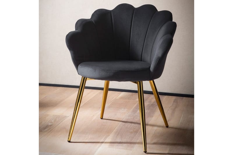 Matstol Wohnling tulpan sammet klädd, modern loftstil Svart - Svart - Möbler - Matplats - Matgrupp & matbord med stolar