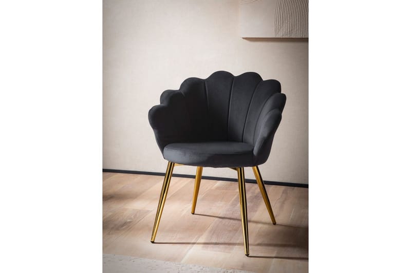 Matstol Wohnling tulpan sammet klädd, modern loftstil Svart - Svart - Möbler - Matplats - Matgrupp & matbord med stolar