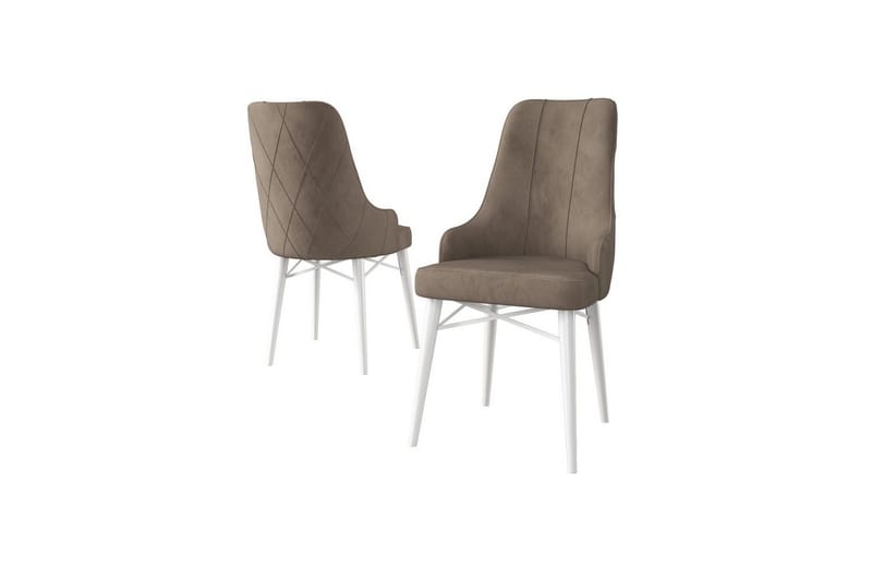 Matstol Puntoz Cappuccino / vit, Cappuccino / vit