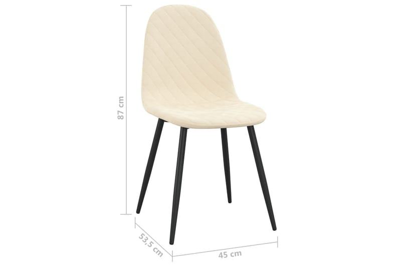 Matstolar 2 st gräddvit sammet - Vit - Möbler - Matplats - Matstol & köksstol