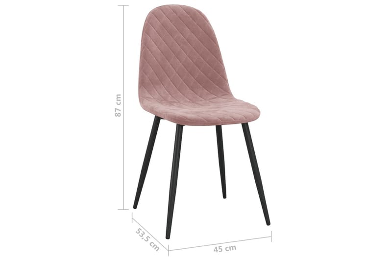 Matstolar 4 st rosa sammet - Rosa - Möbler - Matplats - Matstol & köksstol
