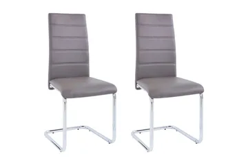 Aleia Matstol Konstläder 2-pack - Grå/Silver - Möbler - Matplats - Matstol & köksstol