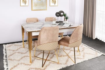 Alsacia Matstol i Sammet - Sandbeige - Möbler - Matplats - Matstol & köksstol