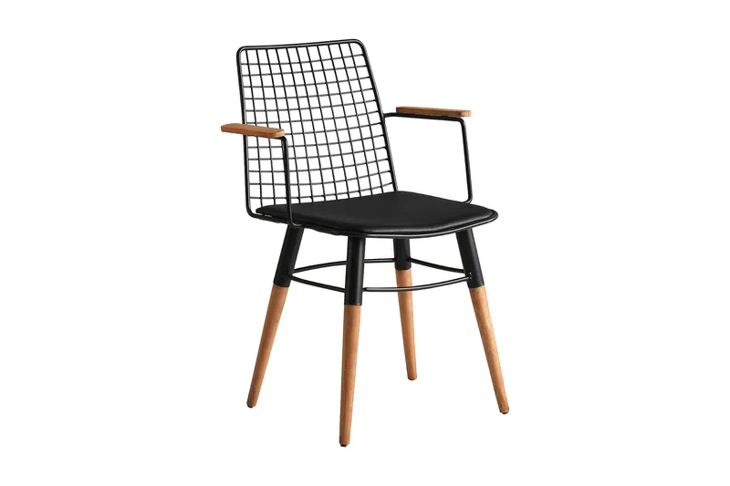 Amerbach Matstol, Svart/Valnöt