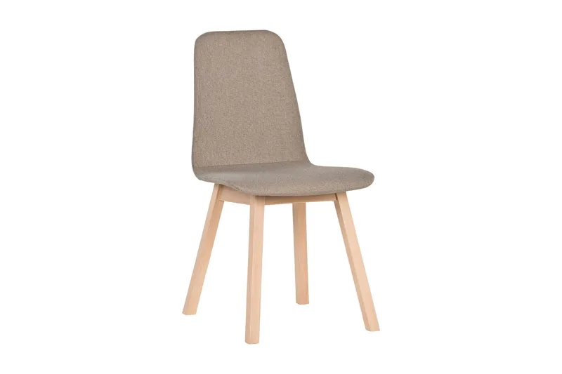 Bent Matstol i Tyg med Träben, Beige