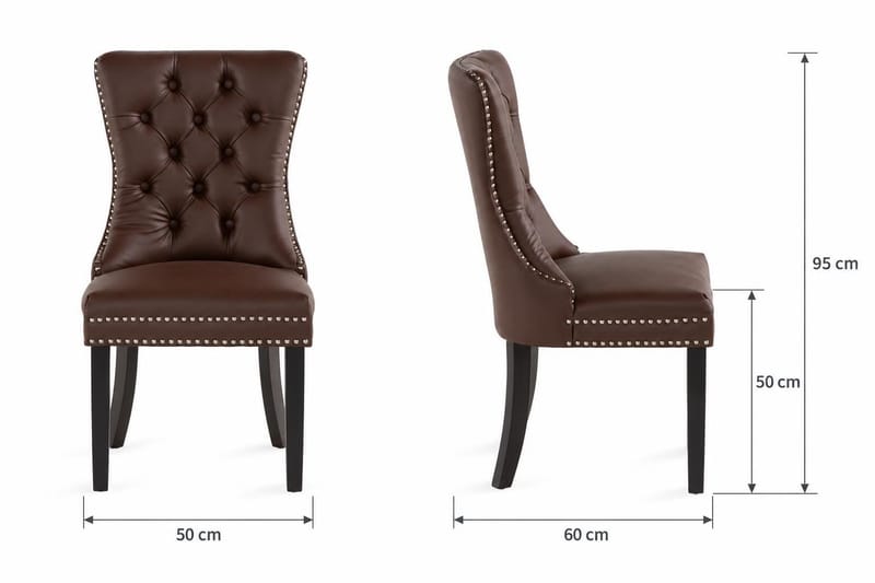 Bergviken Matstol & Köksstol i Konstläder med Träben - Brun - Möbler - Matplats - Matstol & köksstol