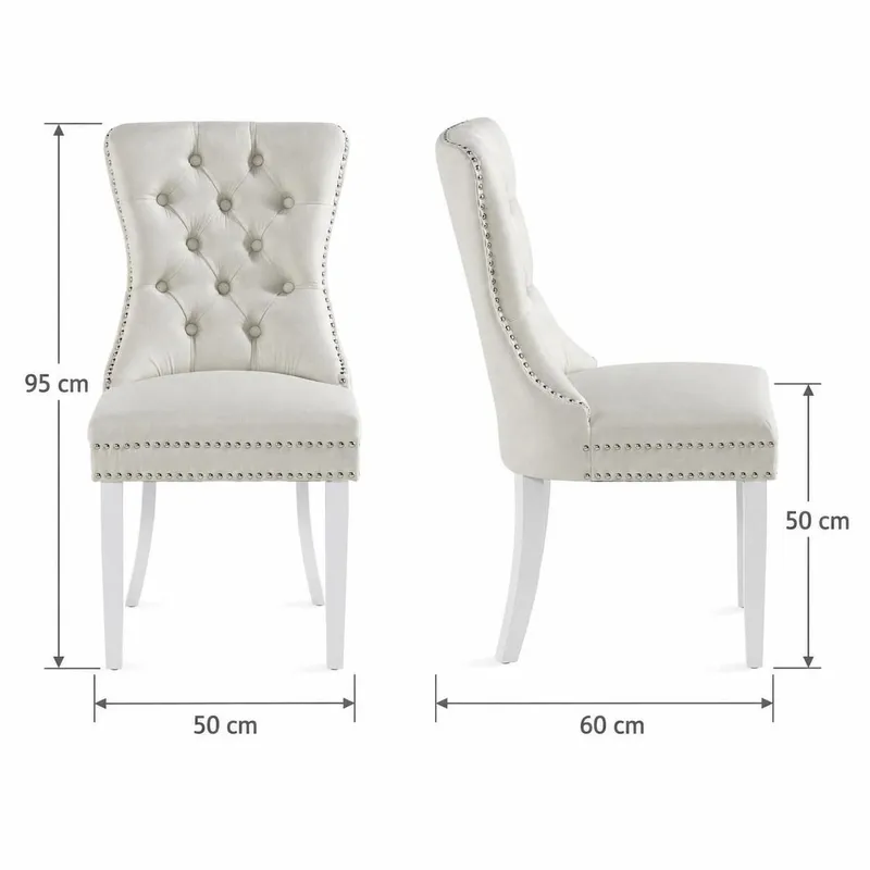 Bergviken Matstol & Köksstol i Tyg med Vita Träben - Beige - Möbler - Matplats - Matstol & köksstol