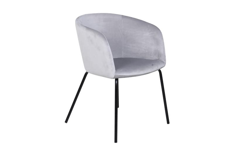 Berit Karmstol med Armstöd - Sammet/Grå/Svart - Möbler - Matplats - Matstol & köksstol