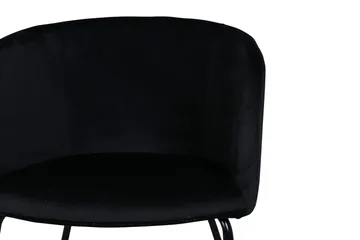 Berit Karmstol med Armstöd - Sammet/Svart - Möbler - Matplats - Matstol & köksstol