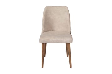 Berriaren Matstol i Sammet med Träben - Ljusbeige - Möbler - Matplats - Matstol & köksstol