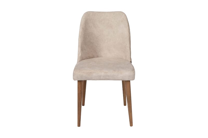 Berriaren Matstol i Sammet med Träben - Ljusbeige - Möbler - Matplats - Matstol & köksstol